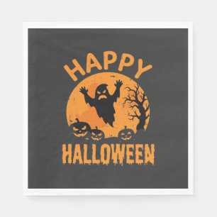 Happy Halloween Ghost Pumpkin Vector Design Napkins