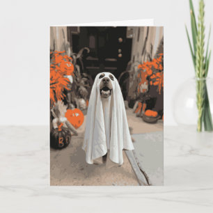 Happy Halloween Ghost Rottweiler Dog Card