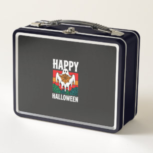 Happy Halloween Ghost Spiderweb Retro Metal Lunch Box