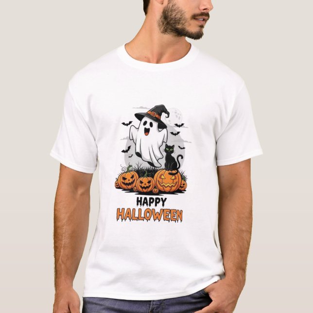 Happy Halloween Ghost T-Shirt (Front)