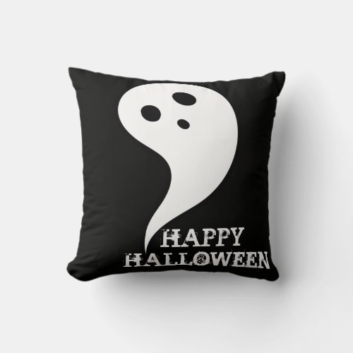 Happy Halloween Ghost Throw Pillow