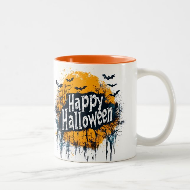 Happy Halloween Ghost Two-Tone Coffee Mug (Right)