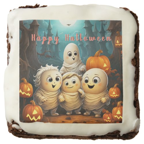 Happy Halloween Ghosts Pumpkins Eerie Castle  Brownie