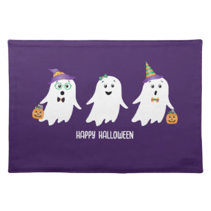 Happy Halloween Ghosts Trick Or Treat Cloth Placemat