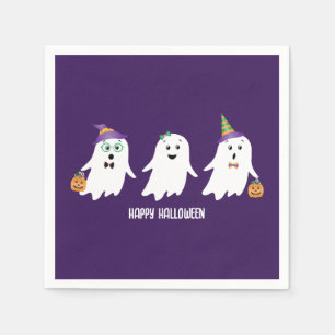 Happy Halloween Ghosts Trick Or Treat Napkins