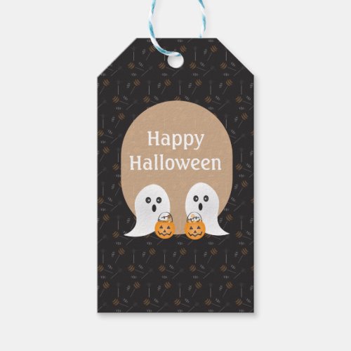 Happy Halloween Ghosts Trick Or Treating Gift Tags
