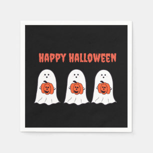 Happy Halloween Ghosts with Jack-o-Lanterns Napkins