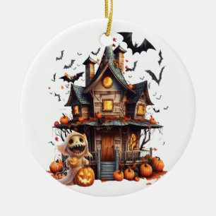 Happy Halloween Ghoul Ceramic Ornament