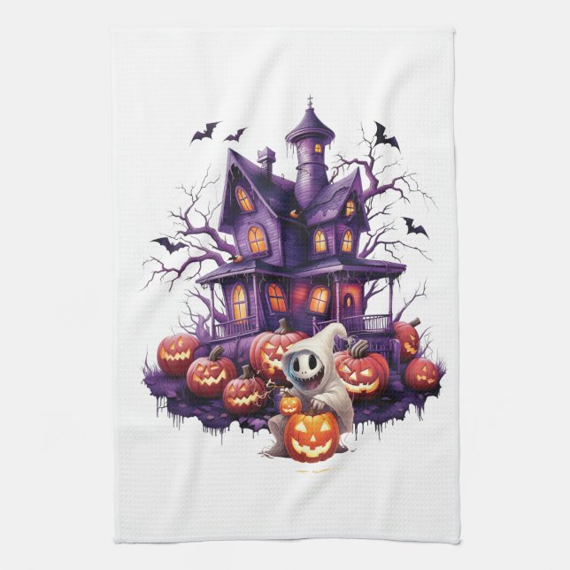 Happy Halloween Ghoul Kitchen Towel (Vertical)