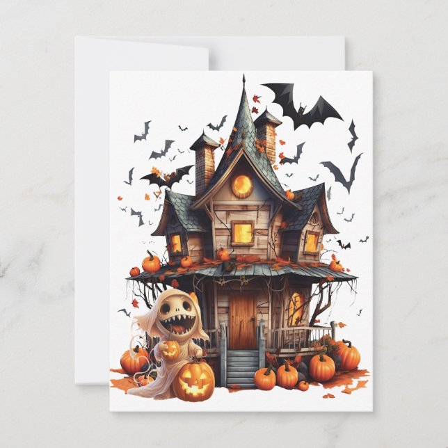 Happy Halloween Ghoul Note Card (Front)