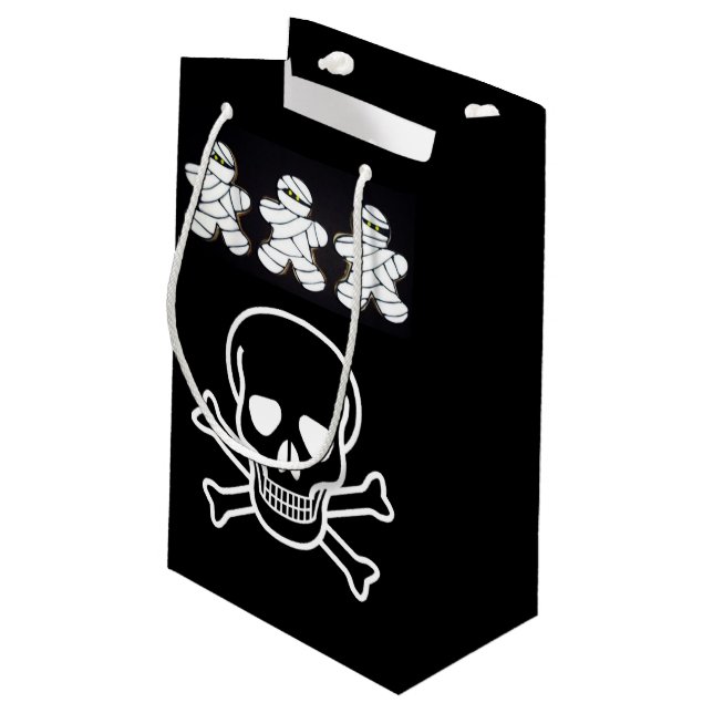 Happy Halloween  Gift Bag, Skull Small Gift Bag (Back Angled)