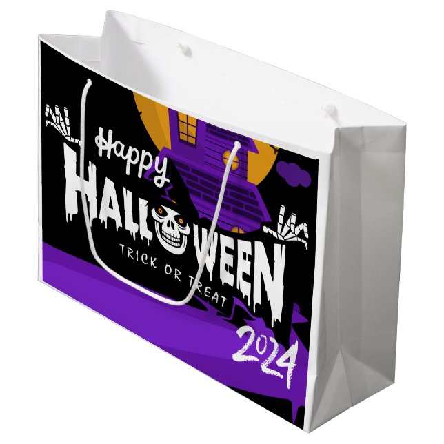 Happy Halloween Gift Bags 2024 Large (Front Angled)