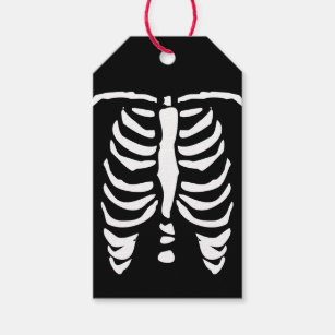 Happy Halloween gift tags with spooky skeleton