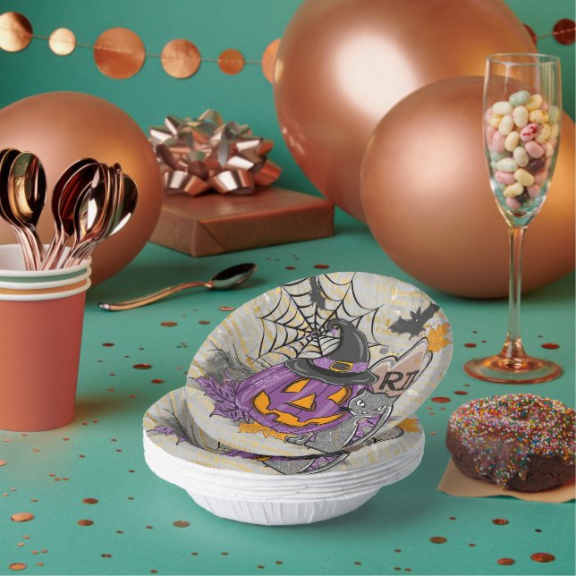 Happy Halloween Glitter and Sparkle Paper Bowl (Multi)