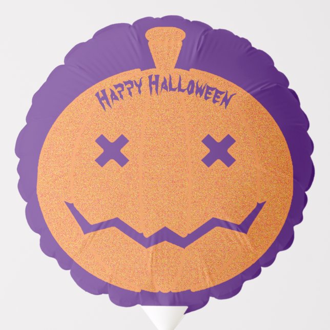 Happy Halloween Glitter Pumpkin Balloon (Front)