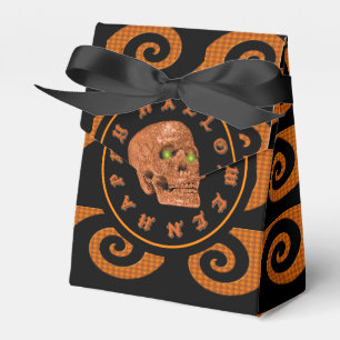 Happy Halloween Glitter Skull Tent Favor Box