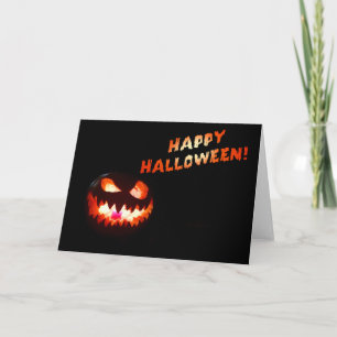 HAPPY HALLOWEEN - Glowing Jack-O-Lantern Card