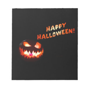HAPPY HALLOWEEN - Glowing Jack-O-Lantern Notepad