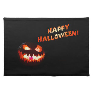 HAPPY HALLOWEEN - Glowing Jack-O-Lantern Placemat