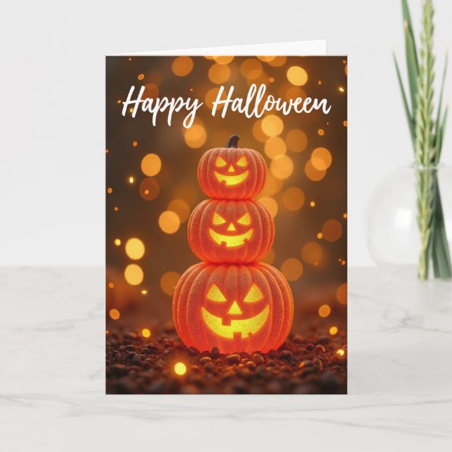 Happy Halloween Glowing Stack Card (Front)