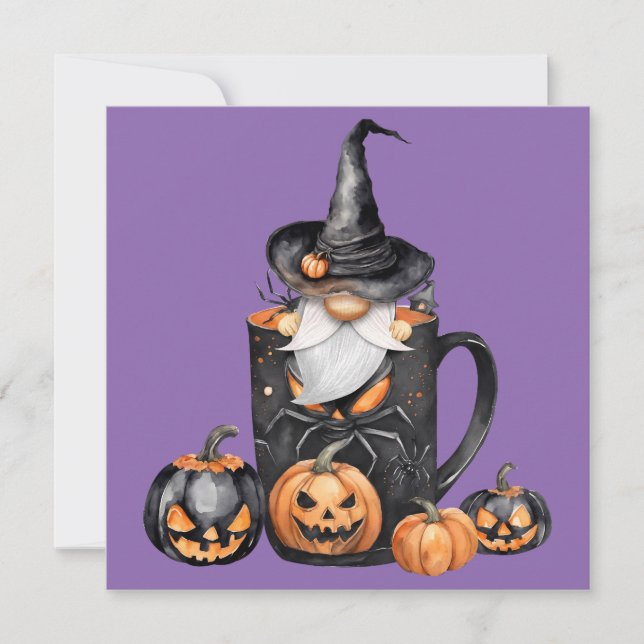 Happy Halloween Gnome Card (Front)