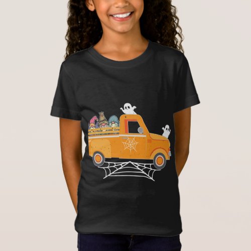 Happy Halloween Gnome Truck Drive Spooky Gnome Cre T_Shirt
