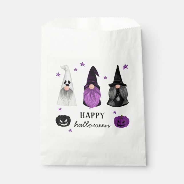 Happy Halloween. Gnomes and pumpkins kids treats Favor Bag (Front)