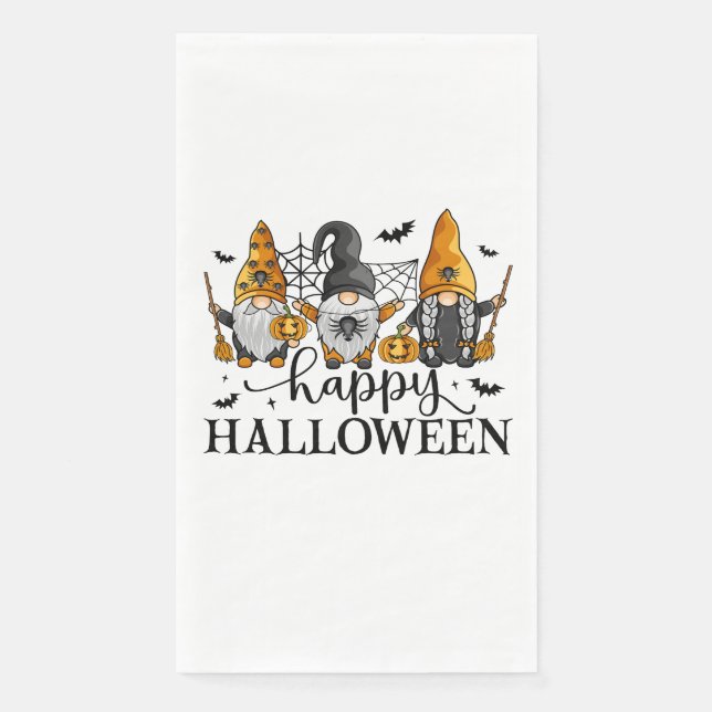 Happy Halloween Gnomes Paper Guest Towels (Front)