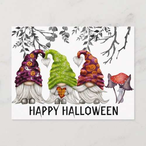 Happy Halloween Gnomes  Postcard
