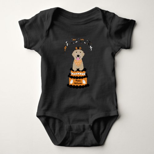 Happy Halloween Golden Retriever Spooky Ghost Boo Baby Bodysuit