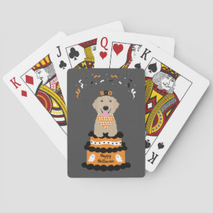 Happy Halloween Golden Retriever Spooky Ghost Boo Poker Cards