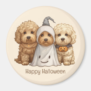 Happy Halloween Goldendoodle Dogs Magnet