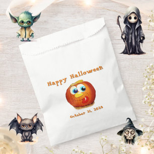 Happy Halloween goofy Jack-O-Lantern Favor Bag