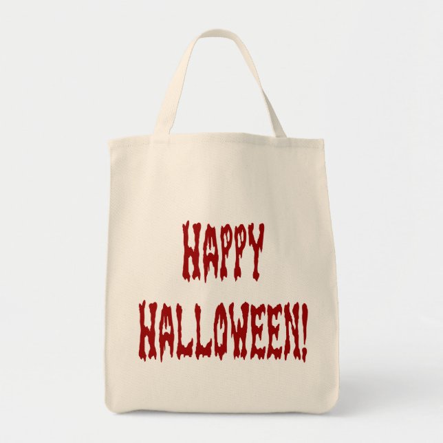 Happy Halloween Gore Text Tote Bag (Front)