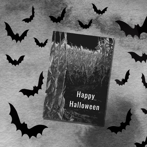 Happy Halloween Gothic Haunted Corn Maze  Card