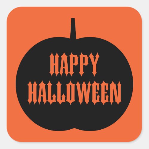 Happy Halloween  Gothic Letters Square Sticker