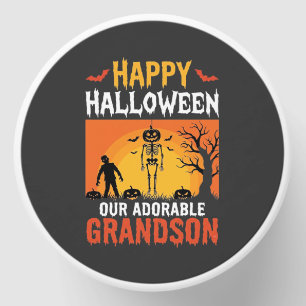 Happy Halloween Grandson Skeleton Pumpkin Mini Candle Favors