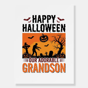 Happy Halloween Grandson Vintage Spooky Shirt Desi Foam Board