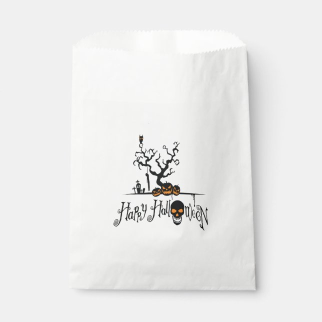 Happy Halloween Grave Yard Favor Bag (Front)