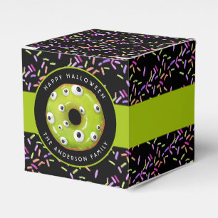 Happy Halloween Green Monster Donut Sprinkles Favor Boxes