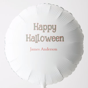 Happy halloween green orange pastel trendy modern balloon