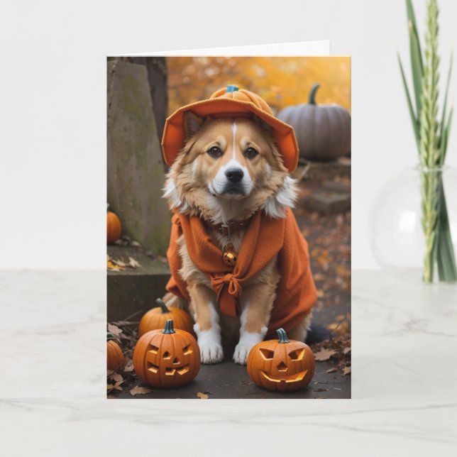 Happy Halloween Greeting Card (dog) (Front)
