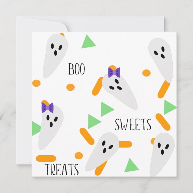 Happy Halloween Greeting Card | Ghost Confetti (Front)