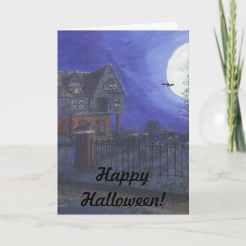 Happy Halloween Greeting Card Haunted House