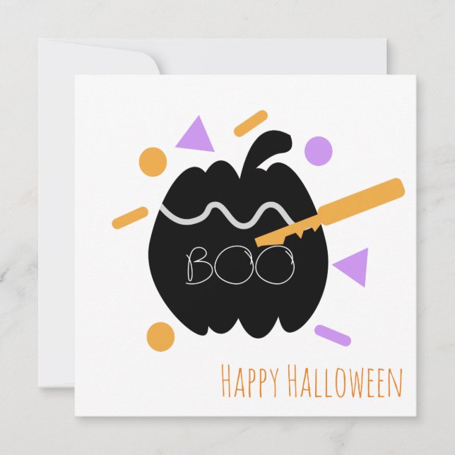 Happy Halloween Greeting Card | Pumpkin Carving (Front)