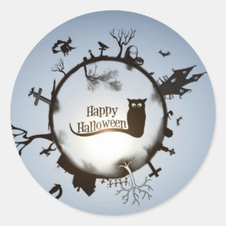 Happy Halloween greeting Classic Round Sticker