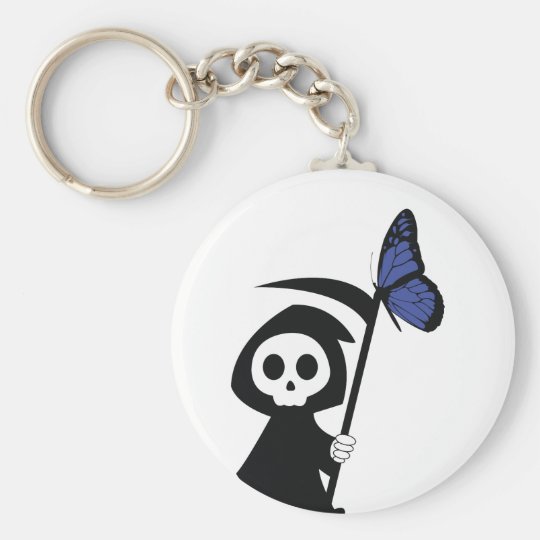 Happy Halloween Grim Reaper Death Blue Butterfly Keychain | Zazzle.com