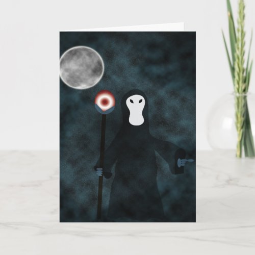 Happy Halloween Grim Reaper Night Moon Card