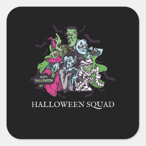 Happy Halloween Halloween squad Square Sticker
