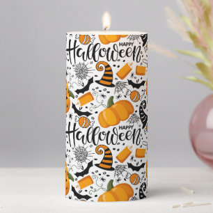 Happy Halloween, Halloween Theme Pillar Candle